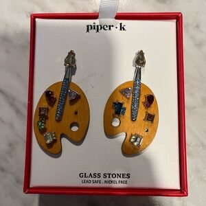 Piper K Gold and Multicolor Palette Earrings